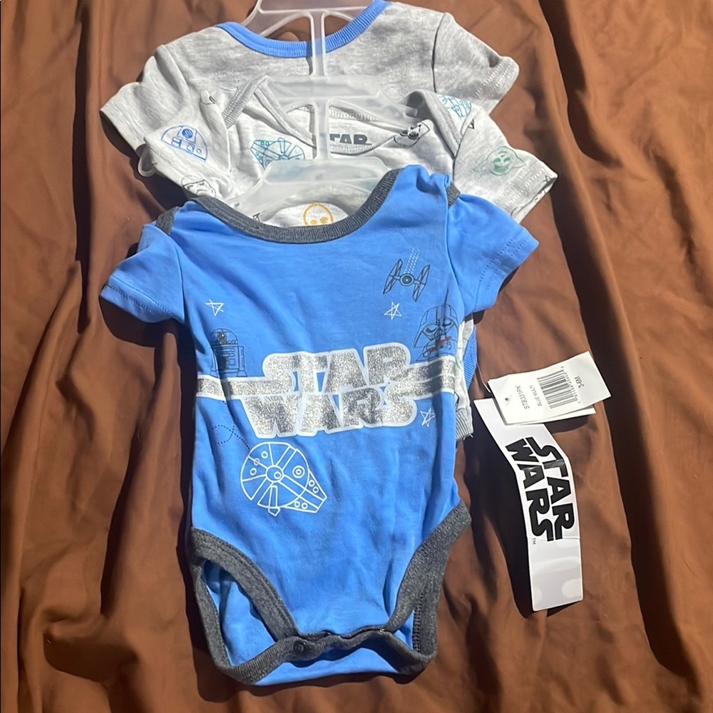 Star Wars Blue and Gray Bodysuit Set for Kids